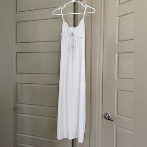 White with black polka dot maxi dress SIZE XS